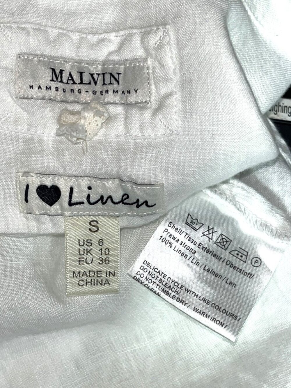 Malvin Linen Shirt White Button Tunic Texture Cottagecore Coastal Beach Luxury S - Picture 3 of 12